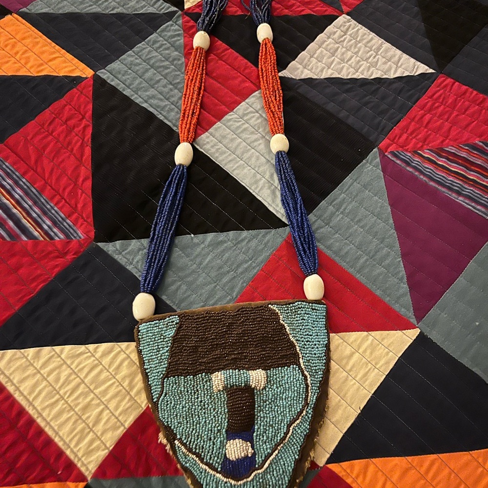 Antique African Beaded Decorative Medallion or Pocketbook